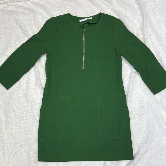 Trina Turk Green Sheath Dress with Crew Neck 3/4 Sleeves - Picture 1 of 8